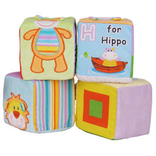 Load image into Gallery viewer, Cartoon Design Cloth Building Blocks Stuffed Doll Newborn Child Soft Plush Cubes Educational Baby Toy 0-12 Months